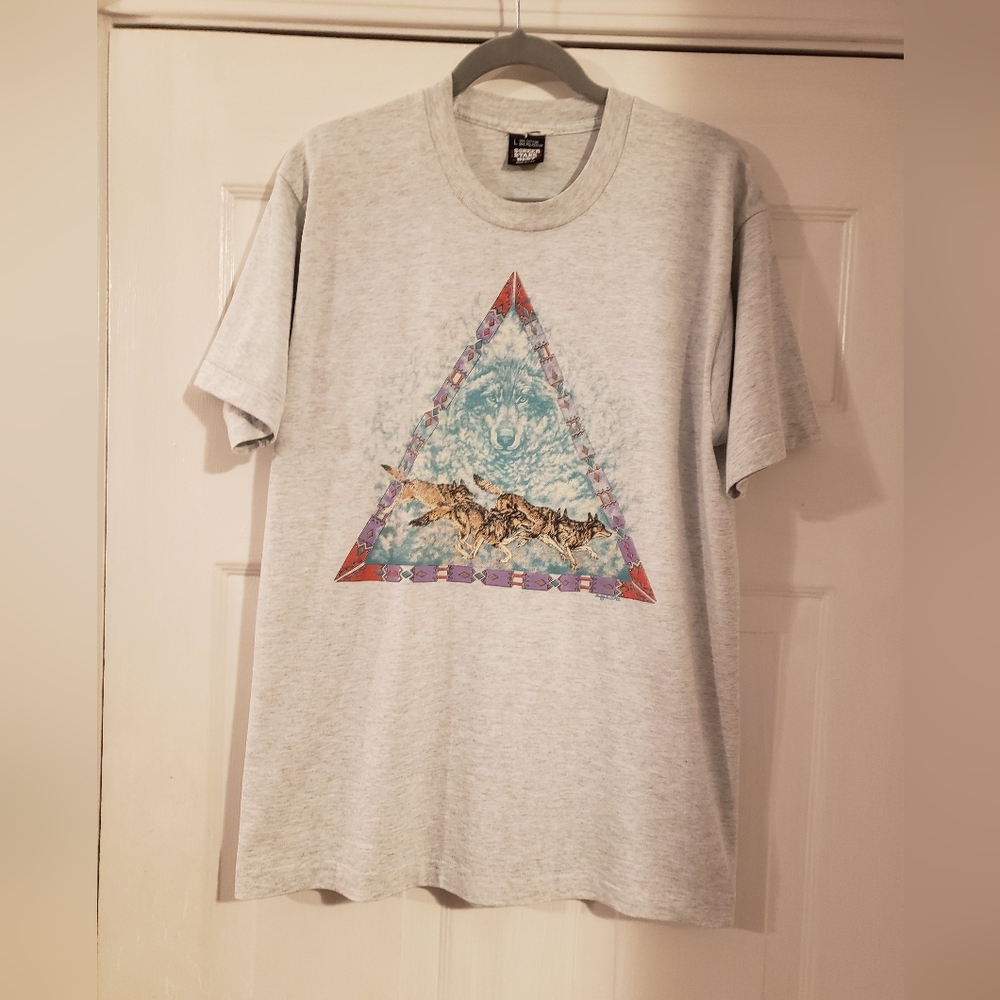 Unisex Tribal Triangle w/Wolves Tshirt